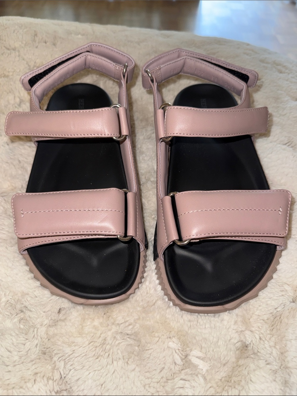 HERMES 38 lambskin Junior Pink Velcro Strap